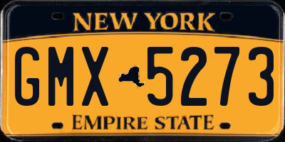 NY license plate GMX5273