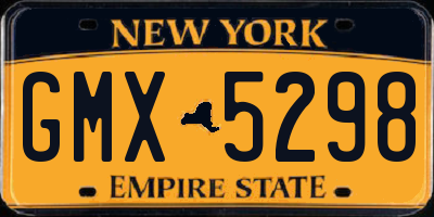 NY license plate GMX5298