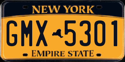NY license plate GMX5301