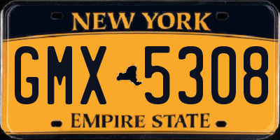 NY license plate GMX5308
