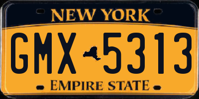 NY license plate GMX5313