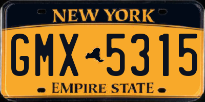 NY license plate GMX5315