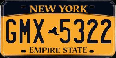NY license plate GMX5322