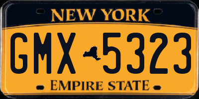 NY license plate GMX5323