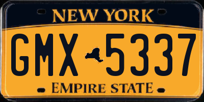 NY license plate GMX5337