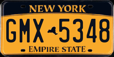 NY license plate GMX5348