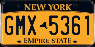 NY license plate GMX5361