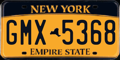 NY license plate GMX5368