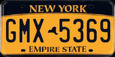 NY license plate GMX5369