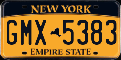 NY license plate GMX5383