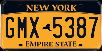 NY license plate GMX5387