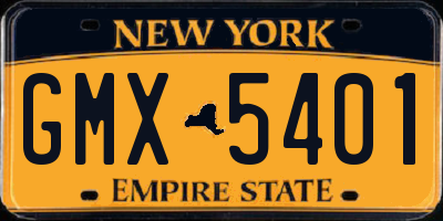 NY license plate GMX5401
