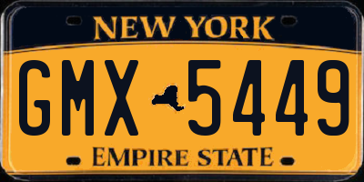 NY license plate GMX5449