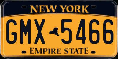 NY license plate GMX5466