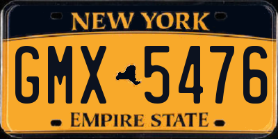 NY license plate GMX5476