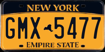 NY license plate GMX5477