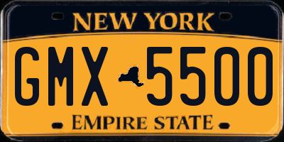 NY license plate GMX5500