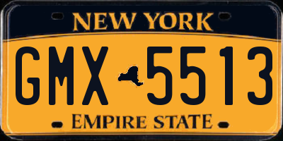 NY license plate GMX5513