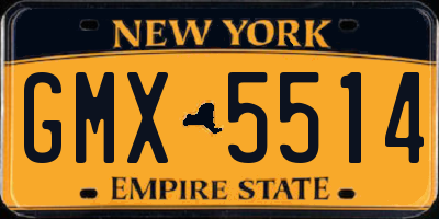 NY license plate GMX5514