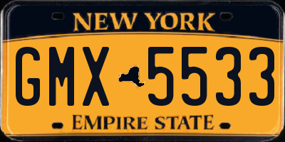 NY license plate GMX5533