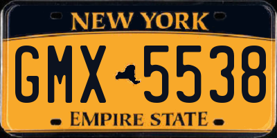 NY license plate GMX5538