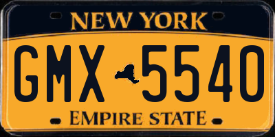 NY license plate GMX5540