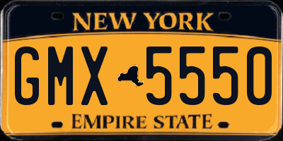 NY license plate GMX5550