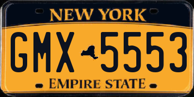 NY license plate GMX5553