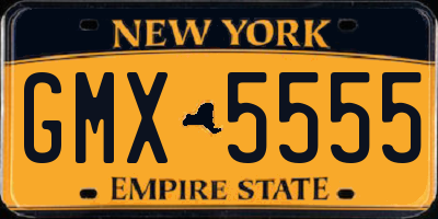 NY license plate GMX5555