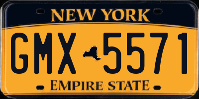 NY license plate GMX5571