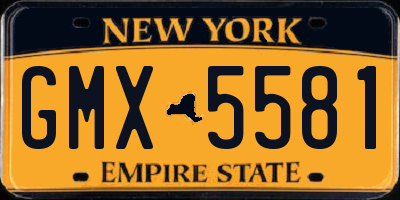 NY license plate GMX5581