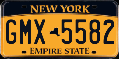 NY license plate GMX5582
