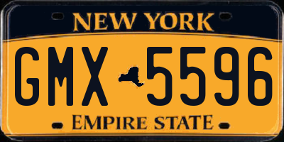NY license plate GMX5596