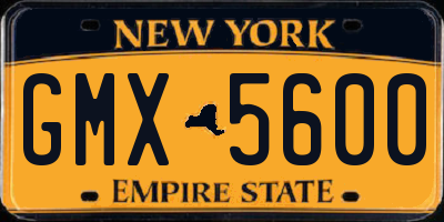 NY license plate GMX5600