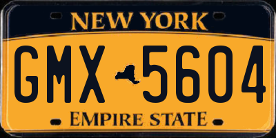 NY license plate GMX5604