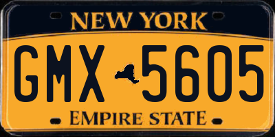 NY license plate GMX5605