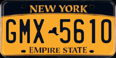 NY license plate GMX5610