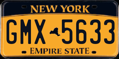 NY license plate GMX5633