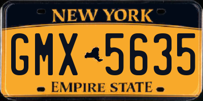 NY license plate GMX5635