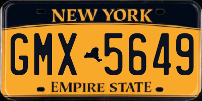 NY license plate GMX5649