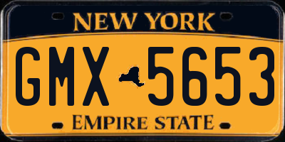 NY license plate GMX5653