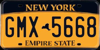 NY license plate GMX5668