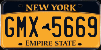 NY license plate GMX5669