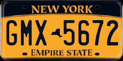 NY license plate GMX5672