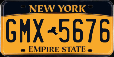 NY license plate GMX5676