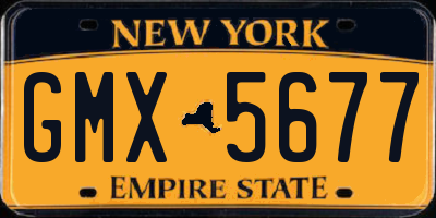 NY license plate GMX5677