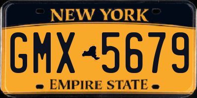 NY license plate GMX5679