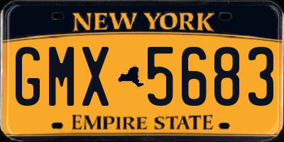 NY license plate GMX5683