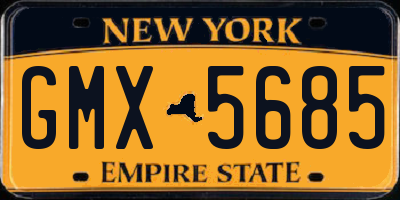 NY license plate GMX5685