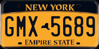 NY license plate GMX5689